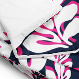 Navy Blue, White and Hot Pink Hawaiian Flowers Comforter – Extremely Stoked® Essentials Collection