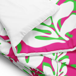 Hot Pink, White and Lime Green Hawaiian Flowers Comforter – Extremely Stoked® Essentials Collection