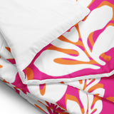 Hot Pink, White and Orange Hawaiian Flowers Comforter – Extremely Stoked® Essentials Collection