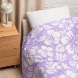 White on Lavender Hawaiian Flowers Comforter – Extremely Stoked® Essentials Collection