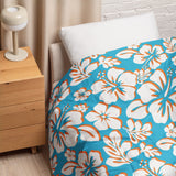 Aqua Blue, White and Orange Hawaiian Flowers Comforter – Extremely Stoked® Essentials Collection