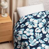 Navy Blue, White and Aqua Blue Hawaiian Flowers Comforter – Extremely Stoked® Essentials Collection
