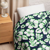 Navy Blue, White and Green Hawaiian Flowers Comforter – Extremely Stoked® Essentials Collection