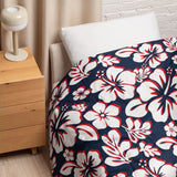 Navy Blue, White and Red Hawaiian Flowers Comforter – Extremely Stoked® Essentials Collection