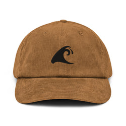 Extremely Stoked®️ Black Epic Wave Logo on Brown Corduroy Hat - Extremely Stoked