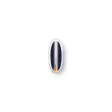 Orange, White and Navy Blue Surfboard Shaped Throw Pillow