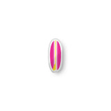 Yellow, White and Hot Pink Surfboard Shaped Throw Pillow