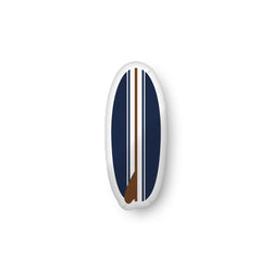 Brown, White and Navy Blue Surfboard Shaped Throw Pillow