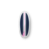 Pink, White and Navy Blue Surfboard Shaped Throw Pillow