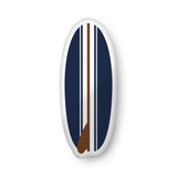 Brown, White and Navy Blue Surfboard Shaped Throw Pillow