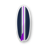 Purple, White and Navy Blue Surfboard Shaped Throw Pillow