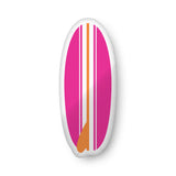 Orange, White and Hot Pink Surfboard Shaped Throw Pillow