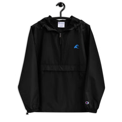 Extremely Stoked Champion Black Packable Windbreaker Jacket -Aqua Wave