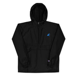 Extremely Stoked Champion Black Packable Windbreaker Jacket -Aqua Wave