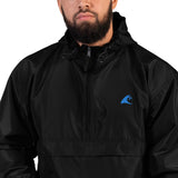 Extremely Stoked Champion Black Packable Windbreaker Jacket -Aqua Wave