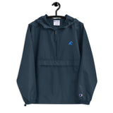 Extremely Stoked Champion Navy Blue Packable Windbreaker Jacket -Aqua Wave