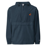 Extremely Stoked Champion Navy Blue Packable Windbreaker Jacket -Orange Wave