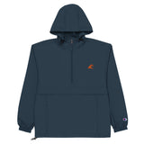 Extremely Stoked Champion Navy Blue Packable Windbreaker Jacket -Orange Wave