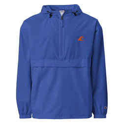 Extremely Stoked Champion Royal Blue Packable Windbreaker Jacket -Orange Wave