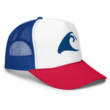 Extremely Stoked Epic Wave Red, White and Royal Blue Foam Trucker Hat