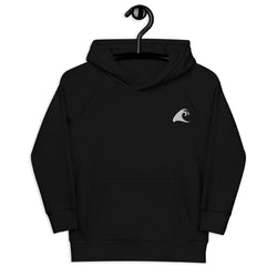 Kids Black Eco Organic Hoodie with Extremely Stoked White Epic Wave Logo