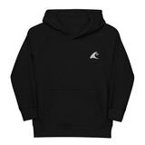 Kids Black Eco Organic Hoodie with Extremely Stoked White Epic Wave Logo