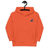 Kids Orange Eco Organic Hoodie with Extremely Stoked Royal Blue Epic Wave Logo