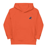 Kids Orange Eco Organic Hoodie with Extremely Stoked®️ Royal Blue Epic Wave Logo