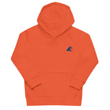 Kids Orange Eco Organic Hoodie with Extremely Stoked®️ Royal Blue Epic Wave Logo