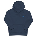 Kids Navy Blue Eco Organic Hoodie with Extremely Stoked®️ Aqua Epic Wave Logo