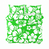 Lime Green & White Hawaiian Flowers Duvet Cover – Large Scale – Extremely Stoked® Eco Luxe Beach Bedding