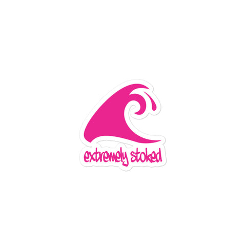 Extremely Stoked Hot Pink Epic Wave Surf Sticker - Extremely Stoked