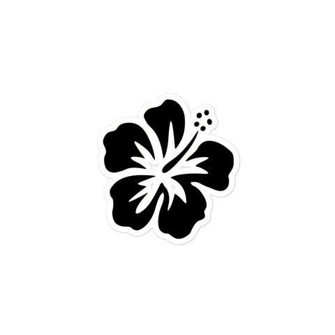 Black Hibiscus Flower Surf Sticker - Extremely Stoked