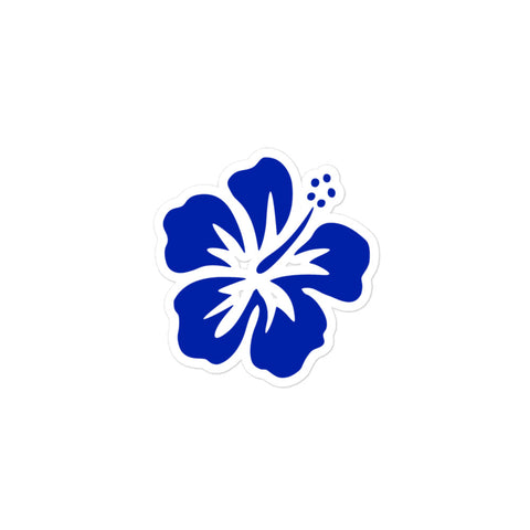 Royal Blue Hibiscus Flower Surf Sticker - Extremely Stoked