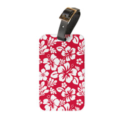 red and white hawaiian luggage tag