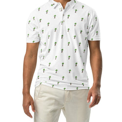 Palm Trees with Blue Surfboard Men's Polo Shirt - Slim Fit