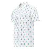 Aqua Blue and Orange Mini Classic Surfboards Men's Polo Shirt