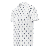 Navy Blue, White and Gray Mini Classic Surfboards Men's Polo Shirt