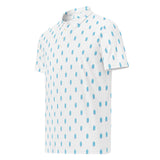 Aqua Blue and Pink Mini Classic Surfboards Men's Polo Shirt