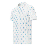 Aqua Blue and Hot Pink Mini Classic Surfboards Men's Polo Shirt