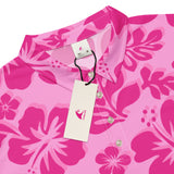 Men’s Raspberry Pinks Hawaiian Aloha Polo Shirt -Slim Fit