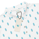 Aqua Blue and Orange Mini Classic Surfboards Men's Polo Shirt