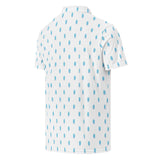 Aqua Blue and Pink Mini Classic Surfboards Men's Polo Shirt