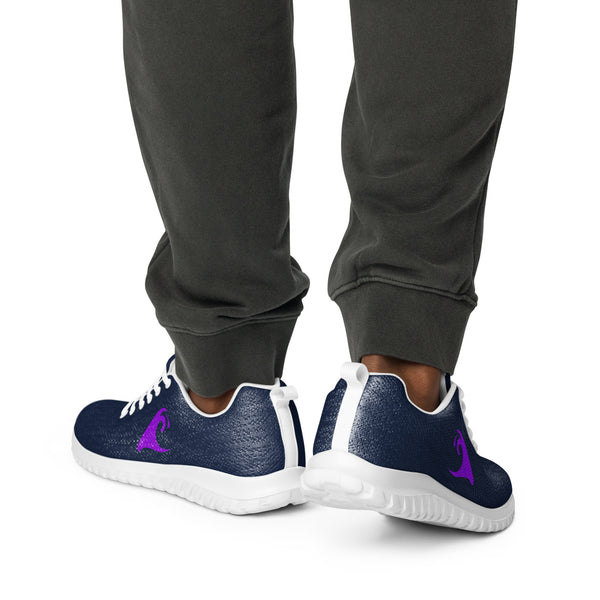 Men’s Navy Blue Athleisure Shoes with Extremely Stoked Purple Epic Wave Logo