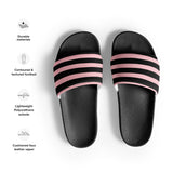 Black and Pink Beach Stripes Men’s Slides