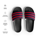 Classic Navy Blue and Red Beach Stripes Men’s Slides