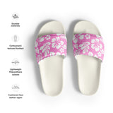 Pink and White Hawaiian Flowers Men’s Slides Sandals