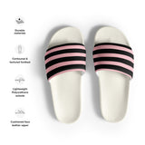 Black and Pink Beach Stripes Men’s Slides