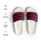 Classic Navy Blue and Red Beach Stripes Men’s Slides