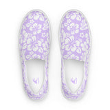 Lavender Hawaiian Flowers Men’s Slip On Canvas Shoes